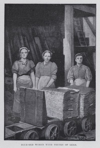 Kurşun kamyonlu mavi yataklı kadınlar (s/b fotoğraf) by Harold Hume Piffard