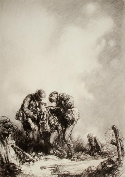 Sedye Taşıyıcıları (kağıt üzerine kurşun kalem) by Harold James Mowat