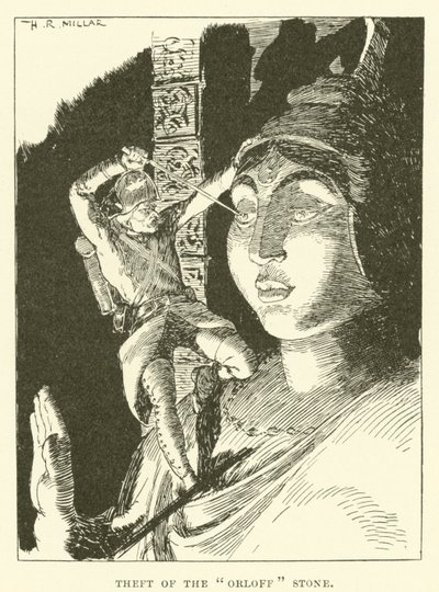 "Orloff" taşının çalınması (gravür) by Harold Robert Millar
