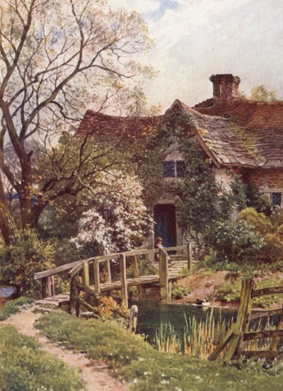 Ockley Yakınlarında Eski Bir Kulübe (renkli litografi) by Harold Sutton Palmer