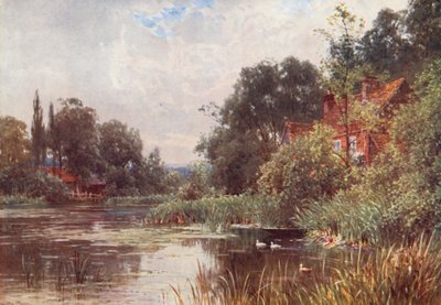 Flanchford Değirmeni (renkli lito) by Harold Sutton Palmer