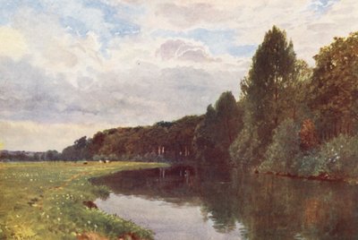 Ripley yakınlarındaki Wey Nehri (renkli litografi) by Harold Sutton Palmer