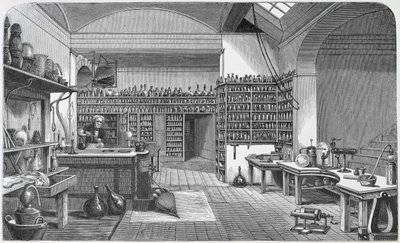 Michael Faraday (1791-1867), bodrum laboratuvarında, Henry Bence Jones