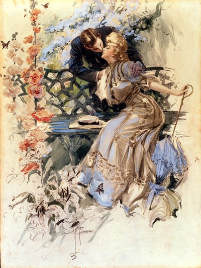 Nişan Günleri, 1906 (kağıt üzerinde wc) by Harrison Fisher