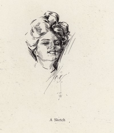 Bir kadının kalem kroki portresi (lito) by Harrison Fisher