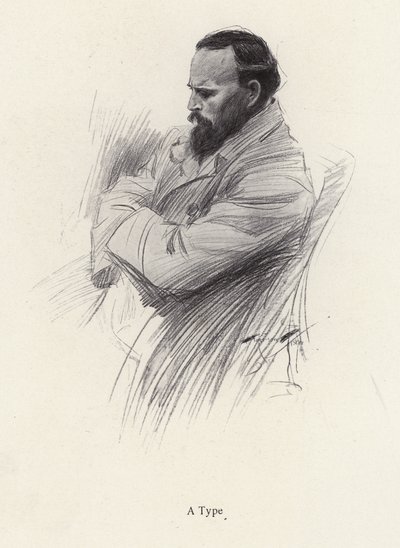 Oturan bir adamın portresi (lito) by Harrison Fisher