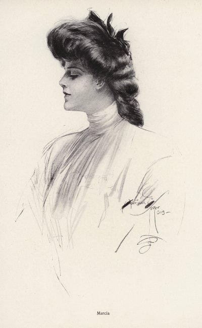 Marcia (lito) adlı bir kadının portresi by Harrison Fisher