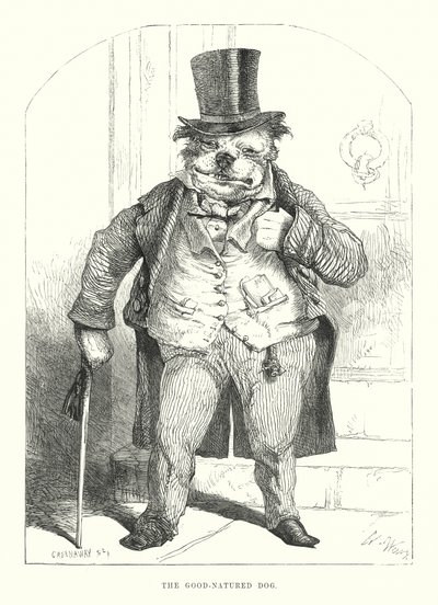 Komik Köpekler: İyi Huylu Köpek (gravür) by Harrison William Weir