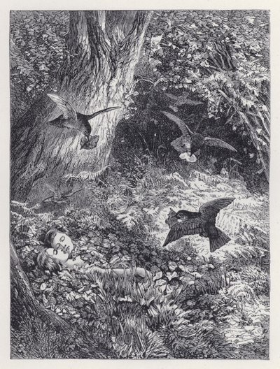 Ormandaki Çocuklar (gravür) by Harrison William Weir
