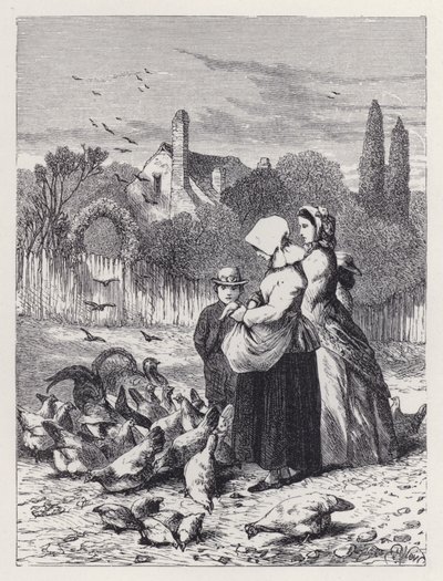Poultry Yard (gravür) by Harrison William Weir