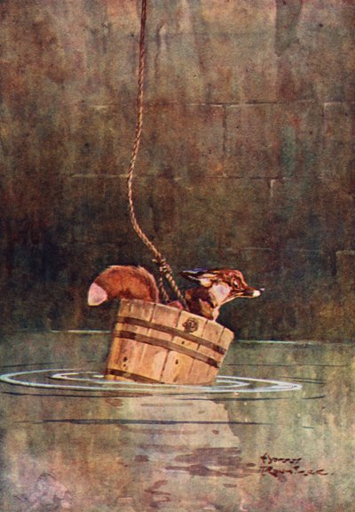 Kurt ve Tilki (renkli taş) by Harry Rountree