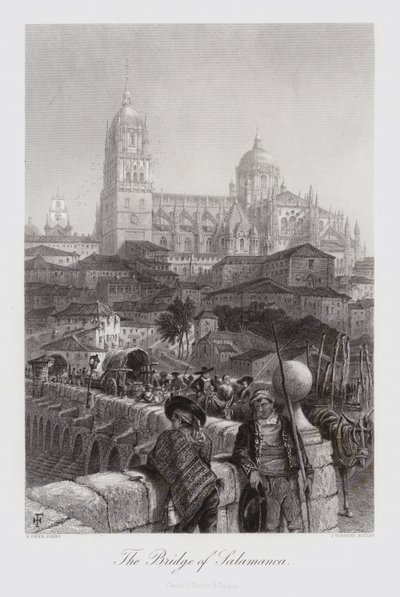 Salamanca Köprüsü (gravür) by Harry (after) Fenn