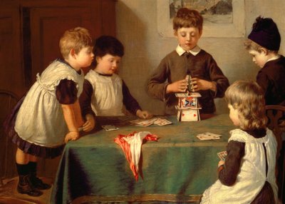 Kritik Bir An, çocukların kağıttan bir ev inşa etmelerinin detayı by Harry Brooker
