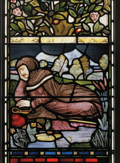 Şair Langland Uyuyor, Piers Ploughman, 1873 (vitray) by Harry Burrow
