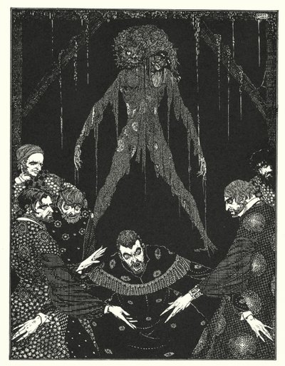 Edgar Allan Poe: Kara Kedi (taş baskı) by Harry Clarke
