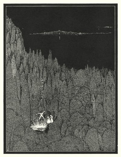 Edgar Allan Poe: Altın Böcek (taş baskı) by Harry Clarke