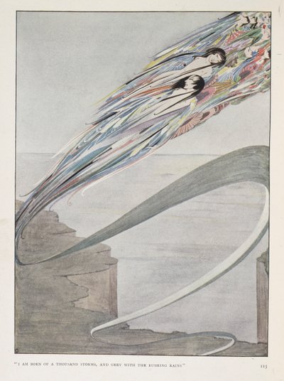 "Binlerce fırtınadan doğdum ve şiddetli yağmurlarla grileştim." Bölüm başlığından: 'Her şey ruhtur ve benim parçamdır'. by Harry Clarke