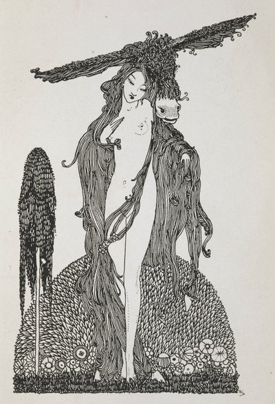 'Eşek derisi' öyküsünün illüstrasyonu. by Harry Clarke