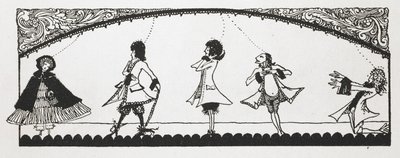 Hikayenin illüstrasyonu, 'Kırmızı Başlıklı Kız'. by Harry Clarke