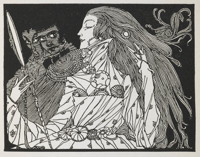 Hikayenin illüstrasyonu, 'saçma dilekler'. by Harry Clarke