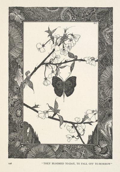 Kelebek. Bugün çiçek açtılar, yarın dökülecekler. by Harry Clarke