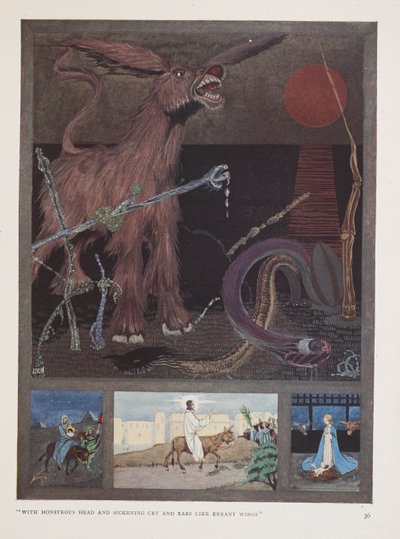Eşek. "Canavar gibi bir kafa ve mide bulandırıcı bir çığlık ve başıboş kanatlar gibi kulaklarla" by Harry Clarke