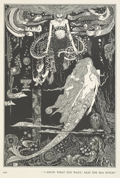 Küçük Deniz Kızı. "Ne istediğini biliyorum," dedi Deniz Cadısı. by Harry Clarke