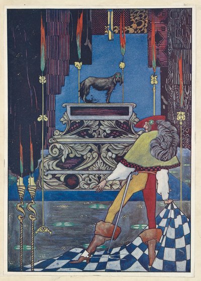 Tinder Box Çay fincanı kadar büyük gözleri olan köpek orada oturuyordu. by Harry Clarke