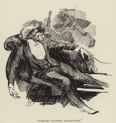 Charles Dickens yorgun by Harry Furniss
