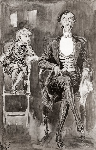 Charles Dickens romanı Dombey and Son için Harry Furniss'in çizimi, The Testimonial Edition'dan, 1910'da yayınlandı. by Harry Furniss