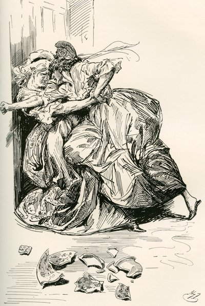Charles Dickens'ın İki Şehrin Hikayesi Romanı için İllüstrasyon by Harry Furniss
