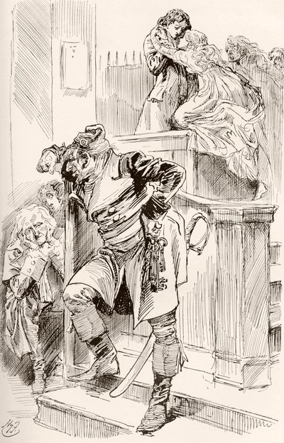 Charles Dickens'ın İki Şehrin Hikayesi Romanı için İllüstrasyon by Harry Furniss