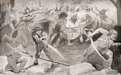 Charles Dickens'ın İki Şehrin Hikayesi Romanı için İllüstrasyon by Harry Furniss