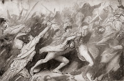 Charles Dickens'ın İki Şehrin Hikayesi Romanı için İllüstrasyon by Harry Furniss