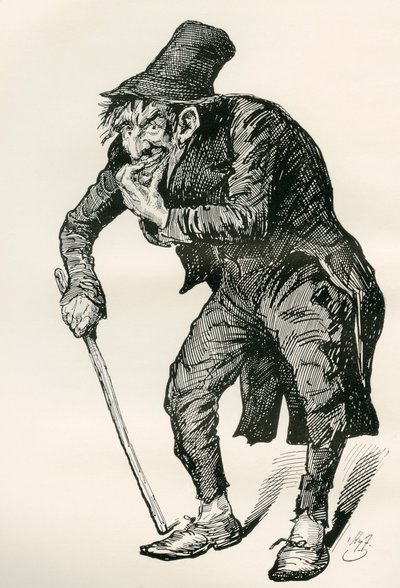 Charles Dickens'ın The Old Curiosity Shop için İllüstrasyonu by Harry Furniss