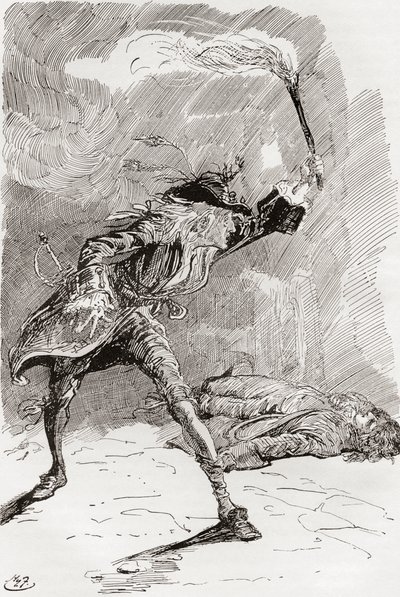 Charles Dickens'ın romanı Barnaby Rudge için İllüstrasyon by Harry Furniss
