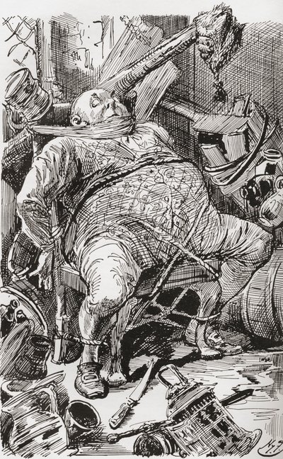 Charles Dickens'ın romanı Barnaby Rudge için İllüstrasyon by Harry Furniss