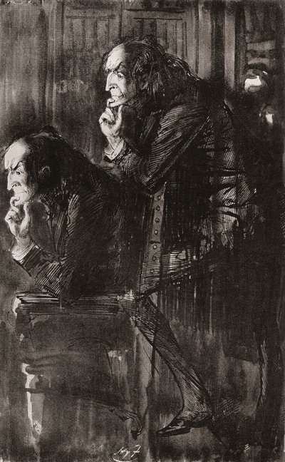 Charles Dickens'ın The Ghost's pazarlığı romanı için illüstrasyon by Harry Furniss
