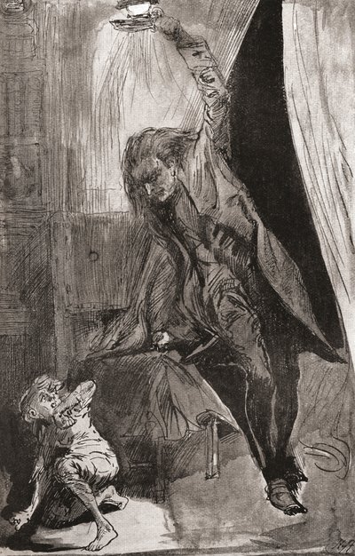 Charles Dickens'ın The Ghost's pazarlığı romanı için illüstrasyon by Harry Furniss