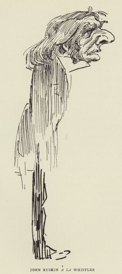 John Ruskin ve Whistler by Harry Furniss