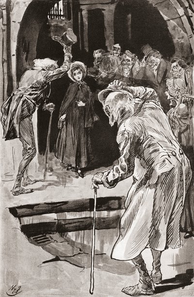 Küçük Dorrit. The Testimonial Edition'dan Charles Dickens romanı Little Dorrit için Harry Furniss'in illüstrasyonu, 1910'da yayınlandı. by Harry Furniss