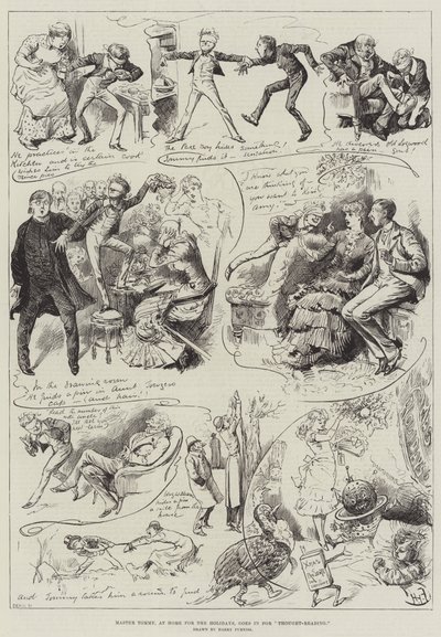 Usta Tommy, Tatillerde Evde, Düşünce Okumaya gidiyor by Harry Furniss