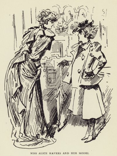Bayan Alice Havers ve Modeli by Harry Furniss