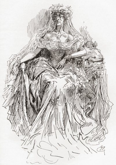Bayan Havisham (gravür) by Harry Furniss