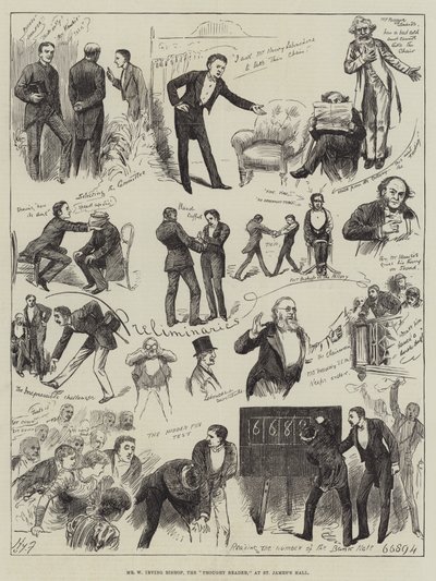 Bay W Irving Bishop, Düşünce Okuyucusu, St James's Hall'da by Harry Furniss