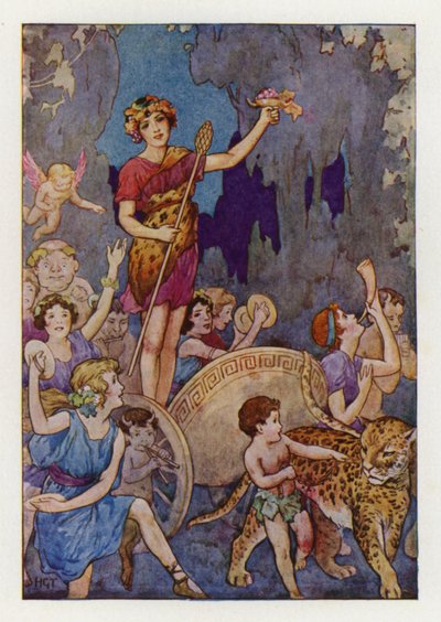 Bacchus (renkli lito) by Harry George Theaker