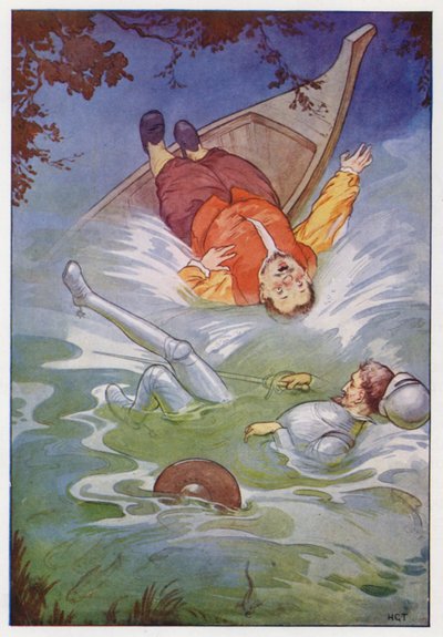 Don Kişot için illüstrasyon (renkli taş baskı) by Harry George Theaker