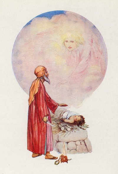 "Elini delikanlının üzerine koyma" (renkli taş baskı) by Harry George Theaker