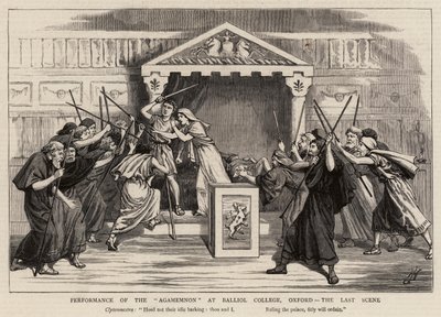Agamemnon'un Balliol College, Oxford'daki Performansı, Son Sahne by Harry Hamilton Johnston