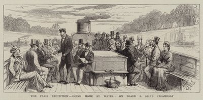 Paris Sergisi, Bir Seine Vapurunda Eve Su Yoluyla Gidiyor by Harry Hamilton Johnston